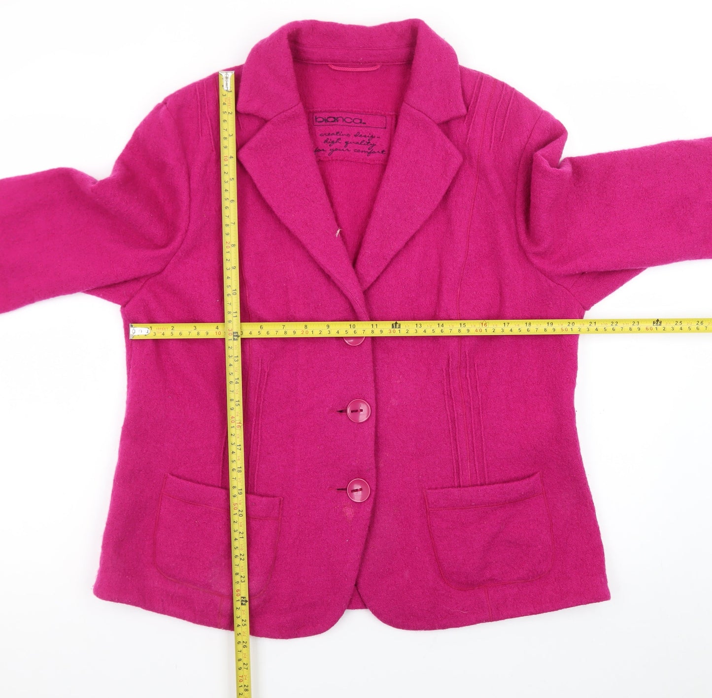 Bianca Women’s Fuchsia Wool Blazer Jacket Size 18 Classic Style