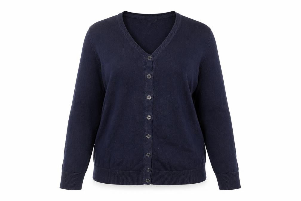 Gap Womens Blue Cotton V-Neck Button Cardigan Size L