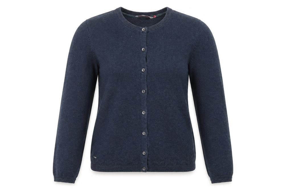 Brakeburn Womens Blue Crew Neck Button Cardigan Size M