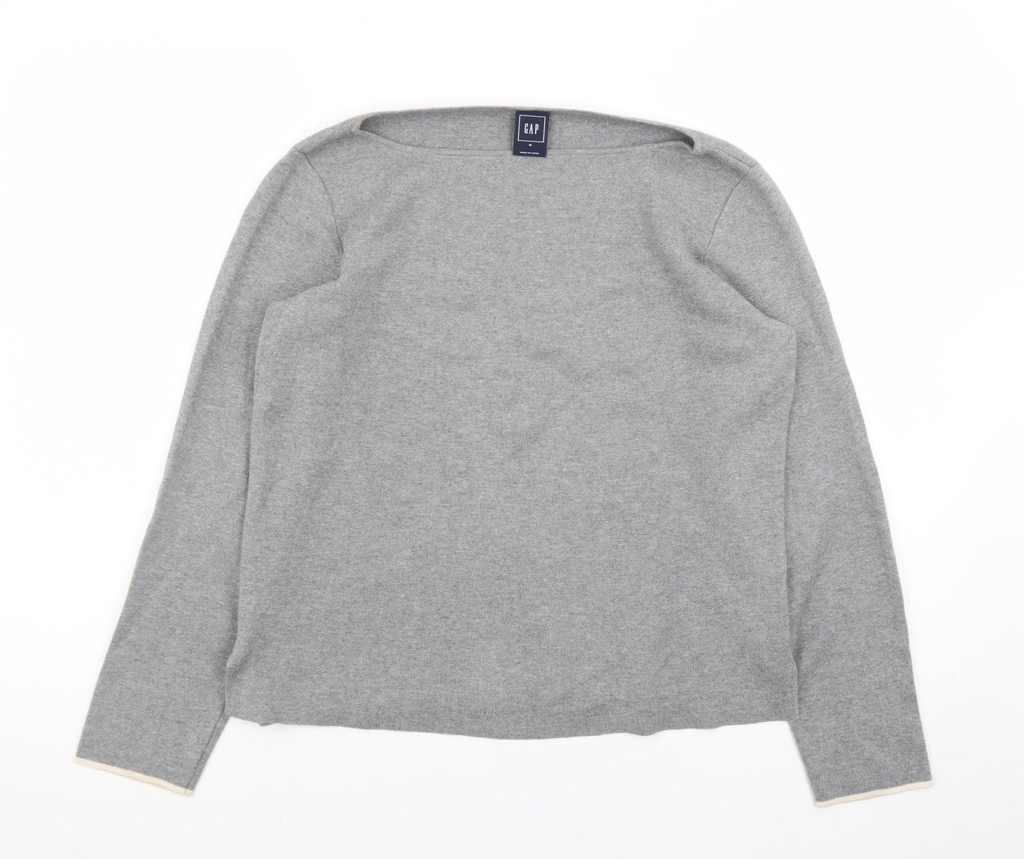GAP Womens Grey Medium Pullover Jumper Boat Neck Knit