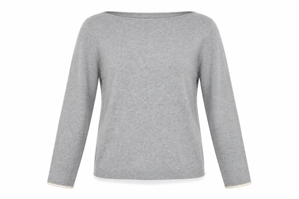 GAP Womens Grey Medium Pullover Jumper Boat Neck Knit