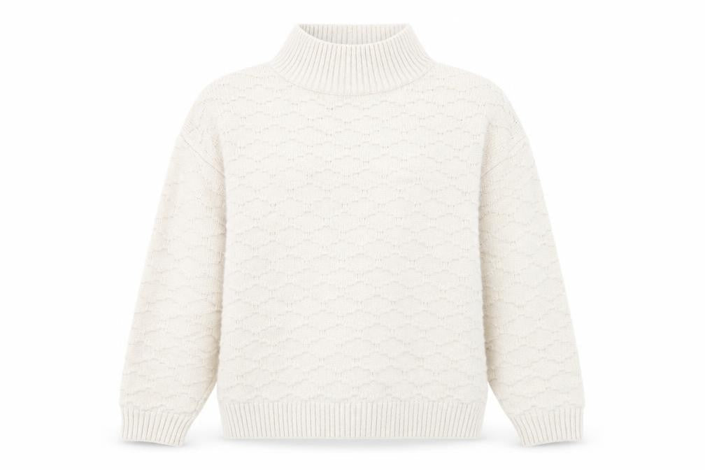 Next Women Ivory Mock Neck Knit Jumper Size M