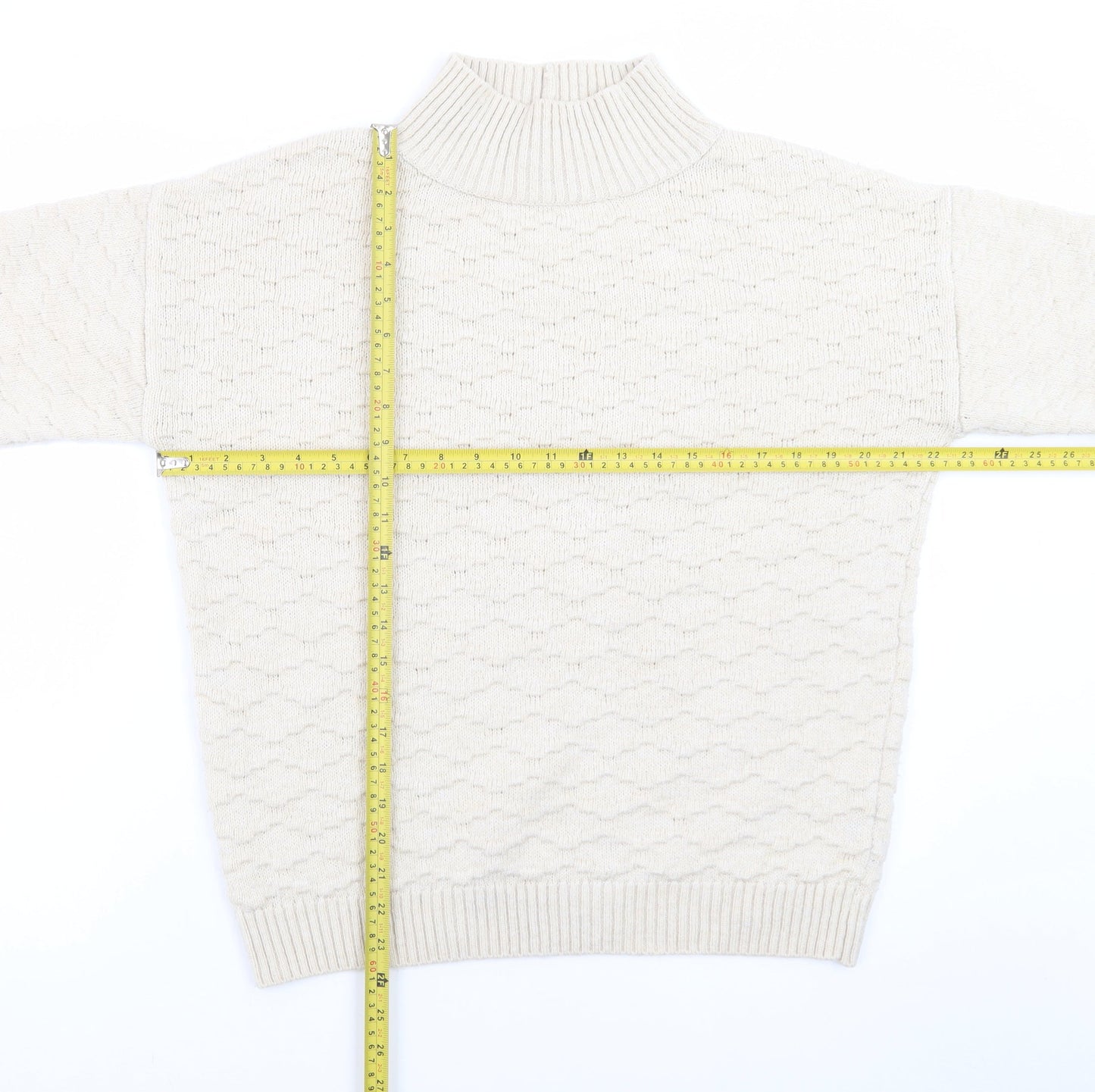 Next Women Ivory Mock Neck Knit Jumper Size M