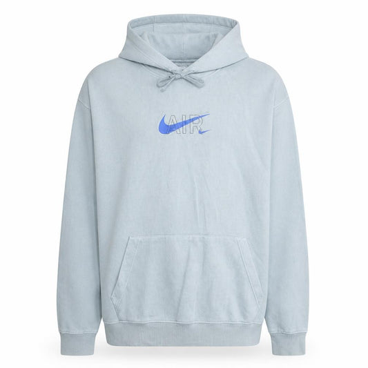 Nike Men's Grey XL Pullover Hoodie with Blue Air Logo Graphic