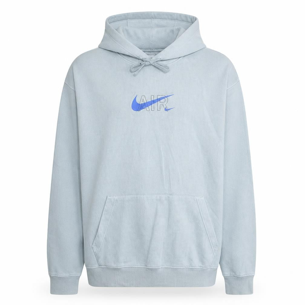 Nike Men's Grey XL Pullover Hoodie with Blue Air Logo Graphic