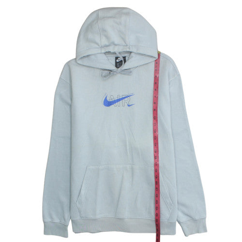 Nike Men's Grey XL Pullover Hoodie with Blue Air Logo Graphic
