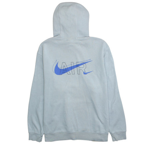 Nike Men's Grey XL Pullover Hoodie with Blue Air Logo Graphic