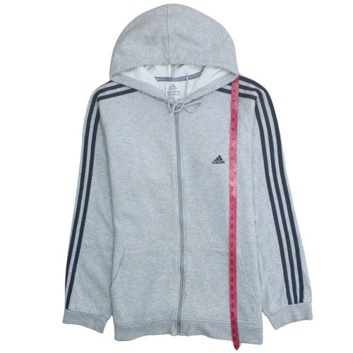 Adidas Men's Grey Full Zip Hooded Sweatshirt XL Sports Fleece