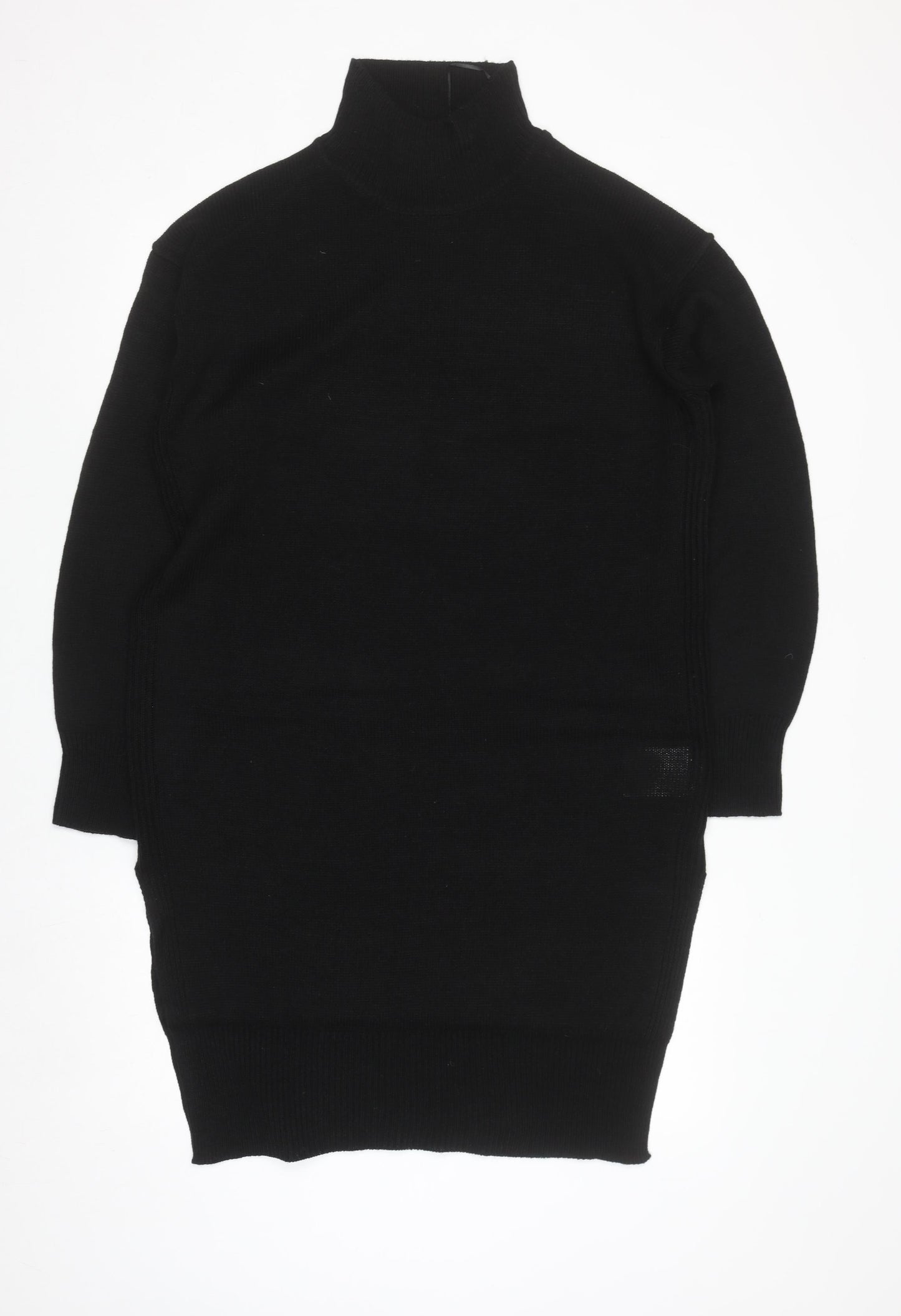 Brave Soul Women’s Black Roll Neck Tunic Jumper Size 12