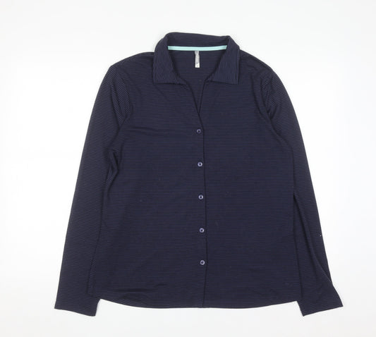 Rohan Women Blue Size 16 Button-Up Travel Shirt Long Sleeve