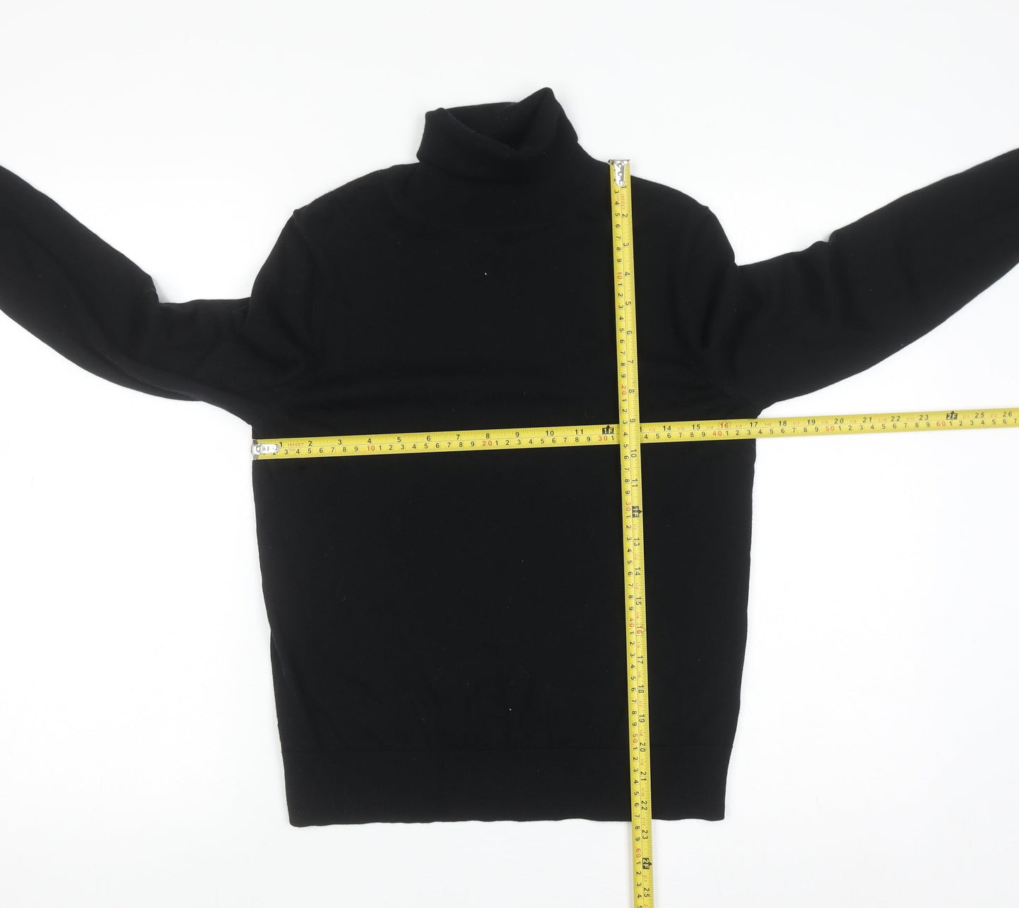 Marks and Spencer Women’s Black Merino Wool Roll Neck Jumper Size 10