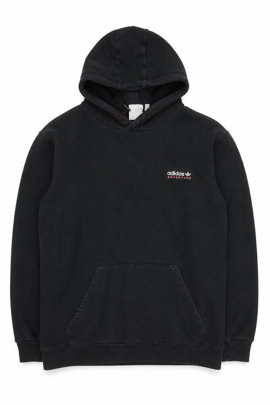 Adidas Adventure Black Cotton Hoodie Womens XL Pullover Logo Sweatshirt