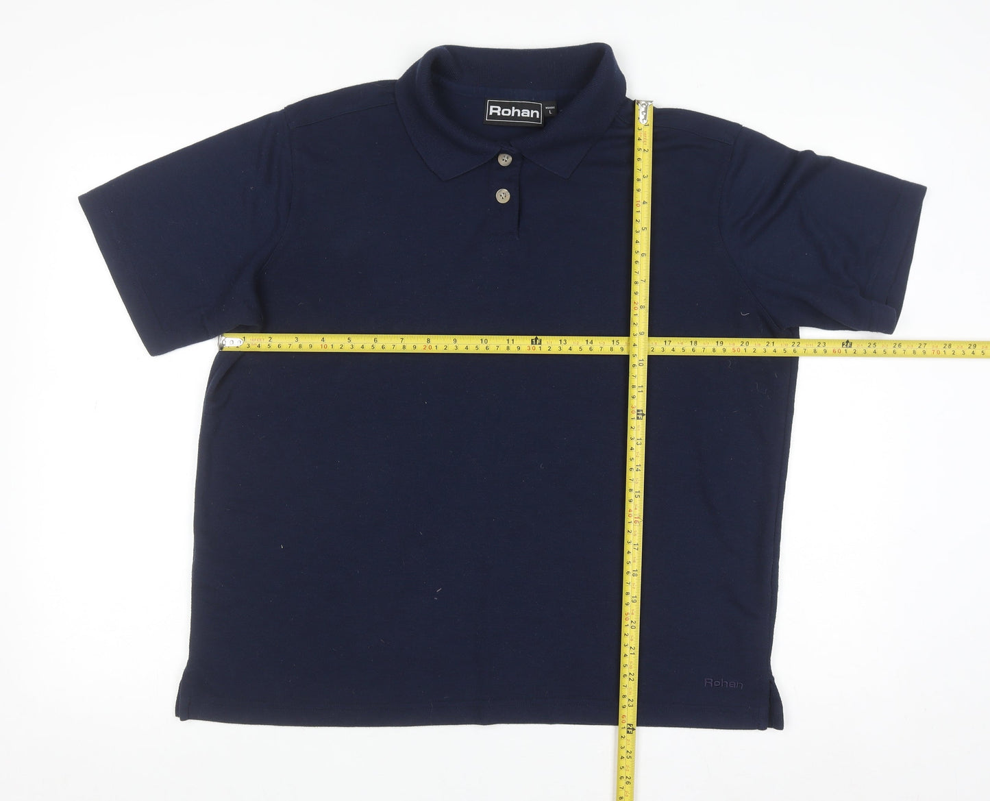 Rohan Womens Blue L Polo Shirt Short Sleeve Moisture Wicking Top