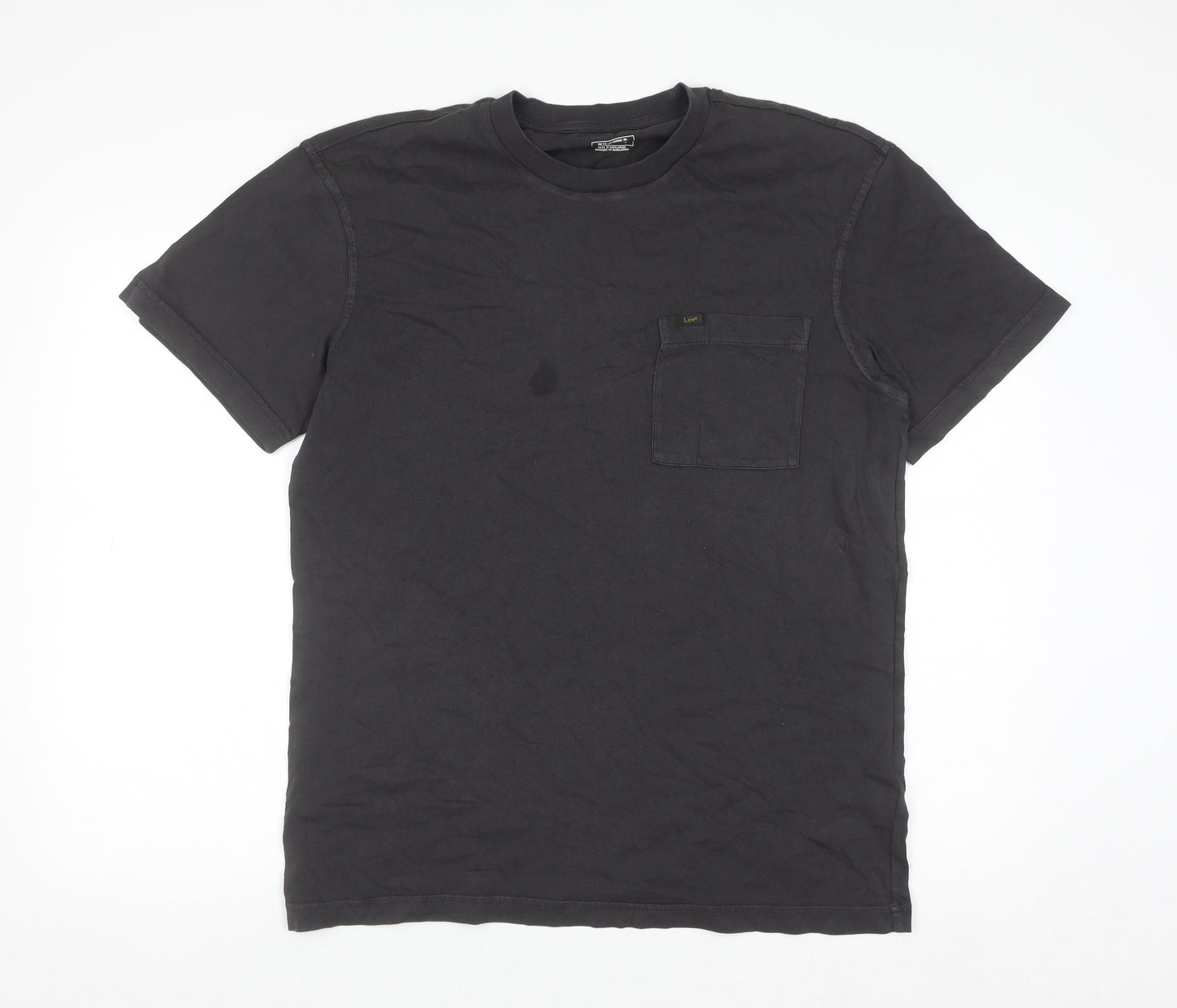 Lee Men's Black Cotton Relaxed Fit Crew Neck T-Shirt Size M