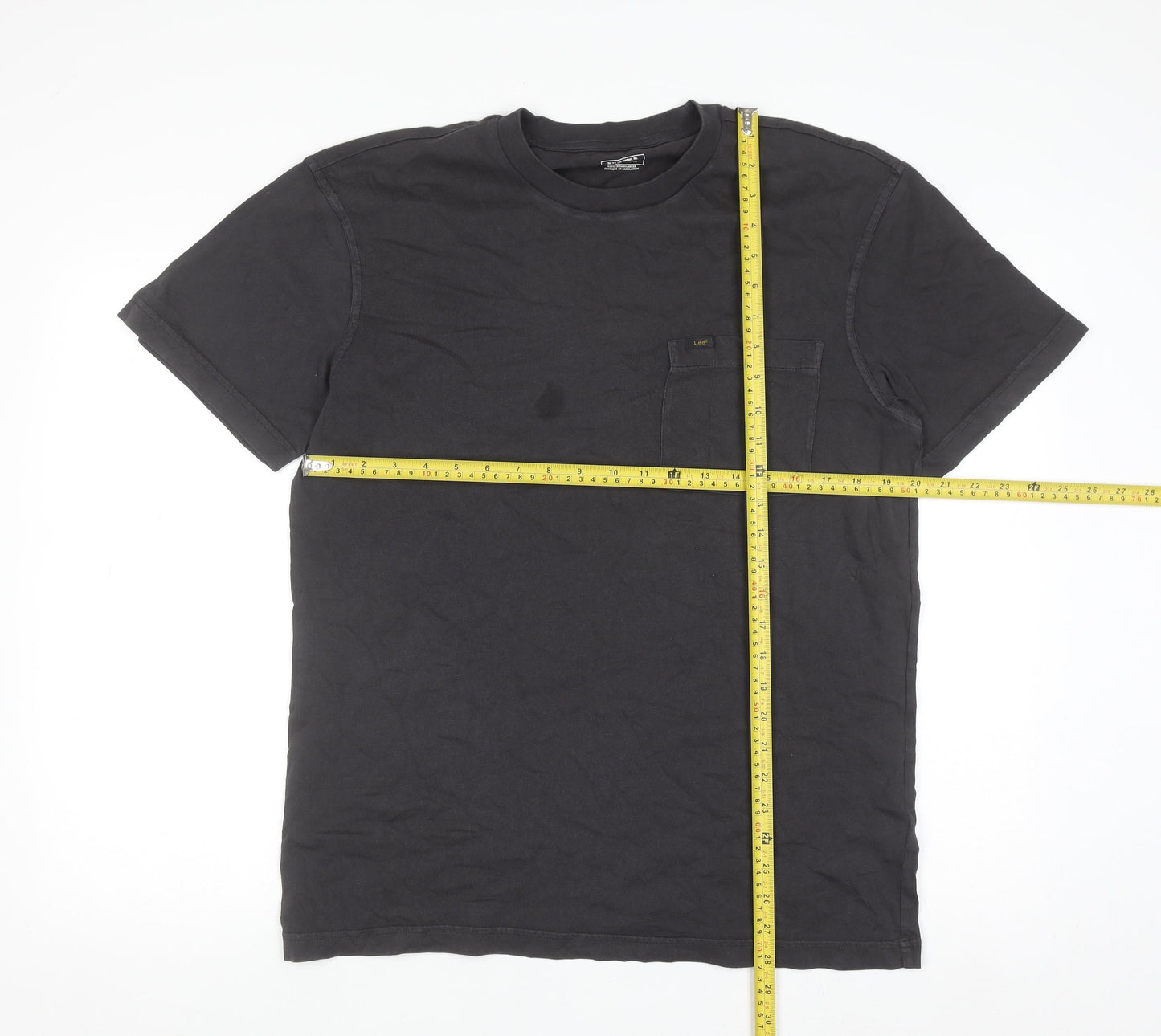 Lee Men's Black Cotton Relaxed Fit Crew Neck T-Shirt Size M
