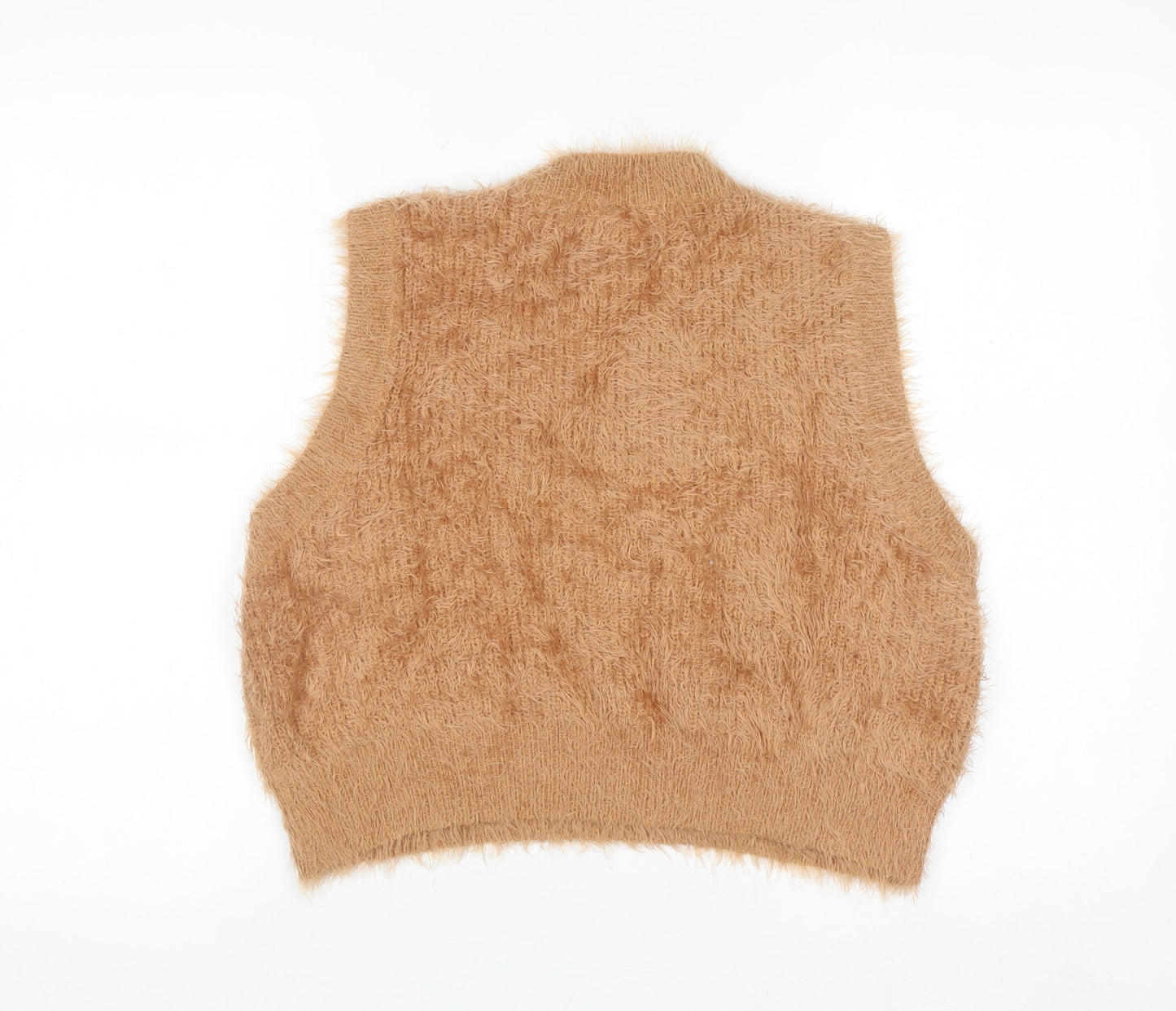 Warehouse Women Beige Sleeveless Knit Vest Jumper M
