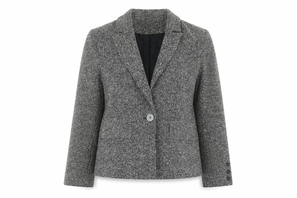 Principles Petite Grey Woven Single-Breasted Blazer Women’s Size 10
