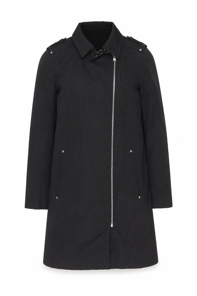 Debenhams The Collection Petite Black Long Trench Coat Size 10
