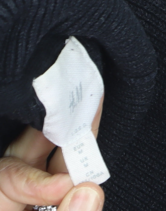 H&M Men’s Black Roll Neck Cotton Jumper Size M