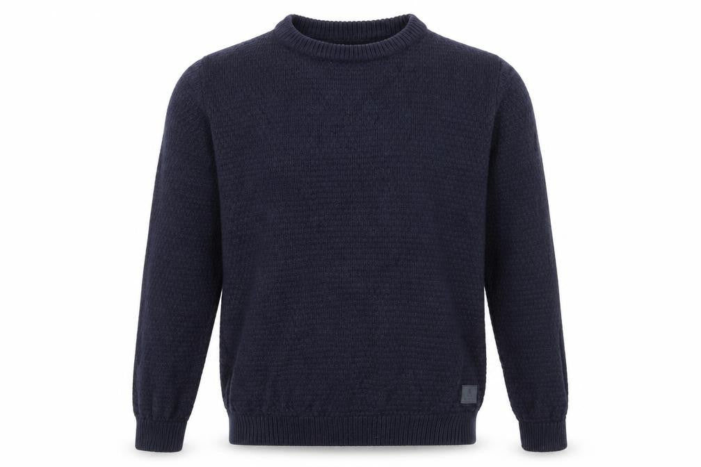 2nd Chapter Men's Blue Acrylic Crew Neck Cable Knit Jumper Size L