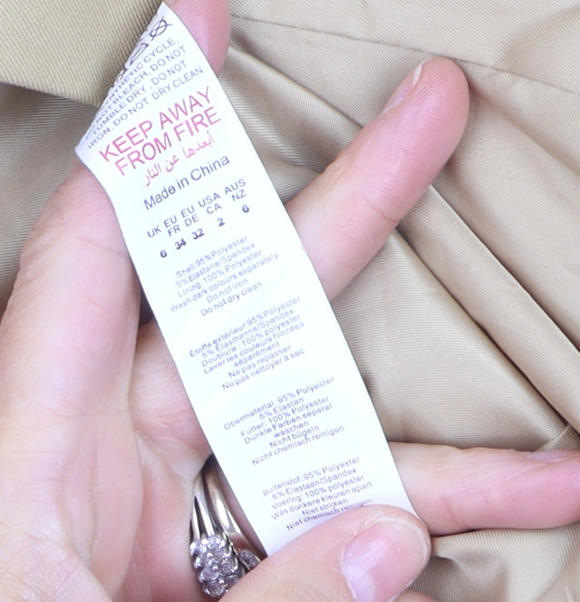 PrettyLittleThing Women’s Beige Regular Fit Single-Breasted Blazer UK 6