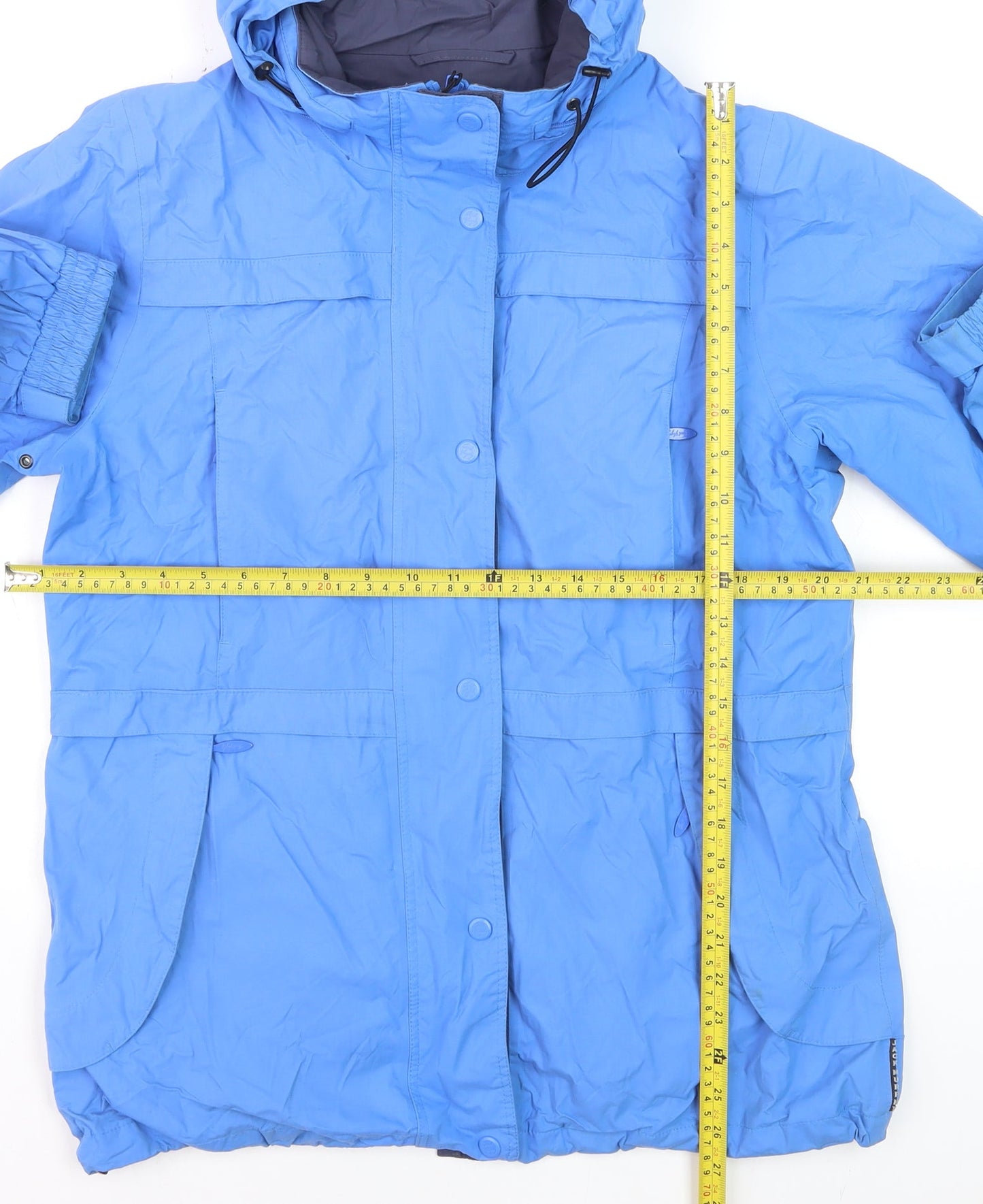 Jack Murphy Women's Blue Waterproof Hooded Rain Coat UK 14