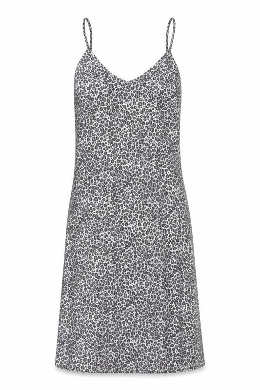 Boohoo Women Black Leopard Print Slip Dress Size 12