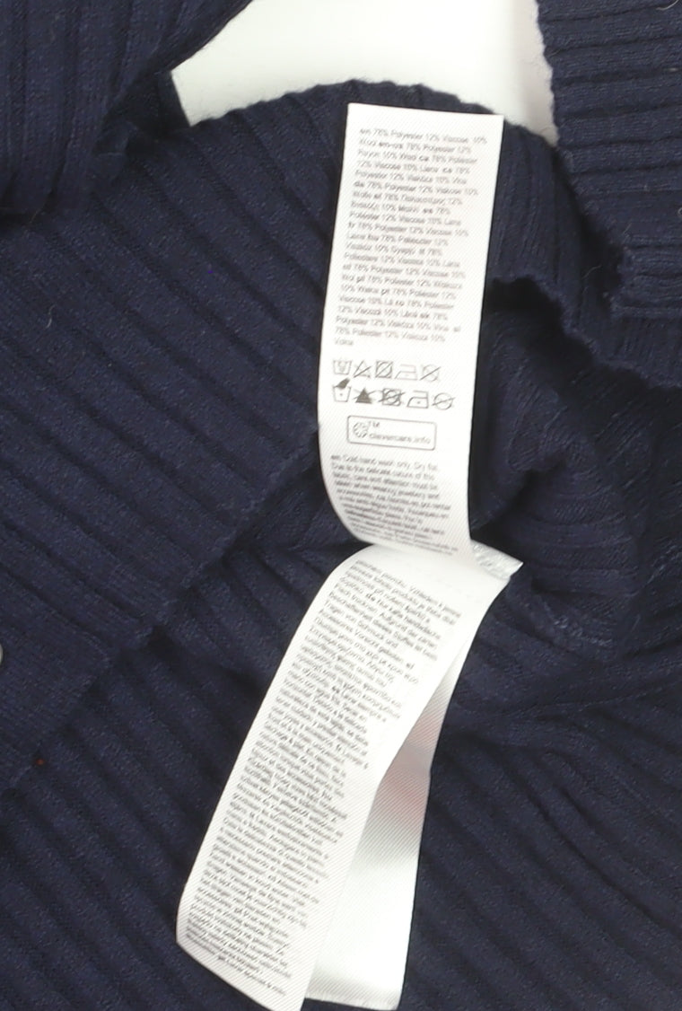 Primark Women's Blue Collared Button Cardigan Jumper Size M