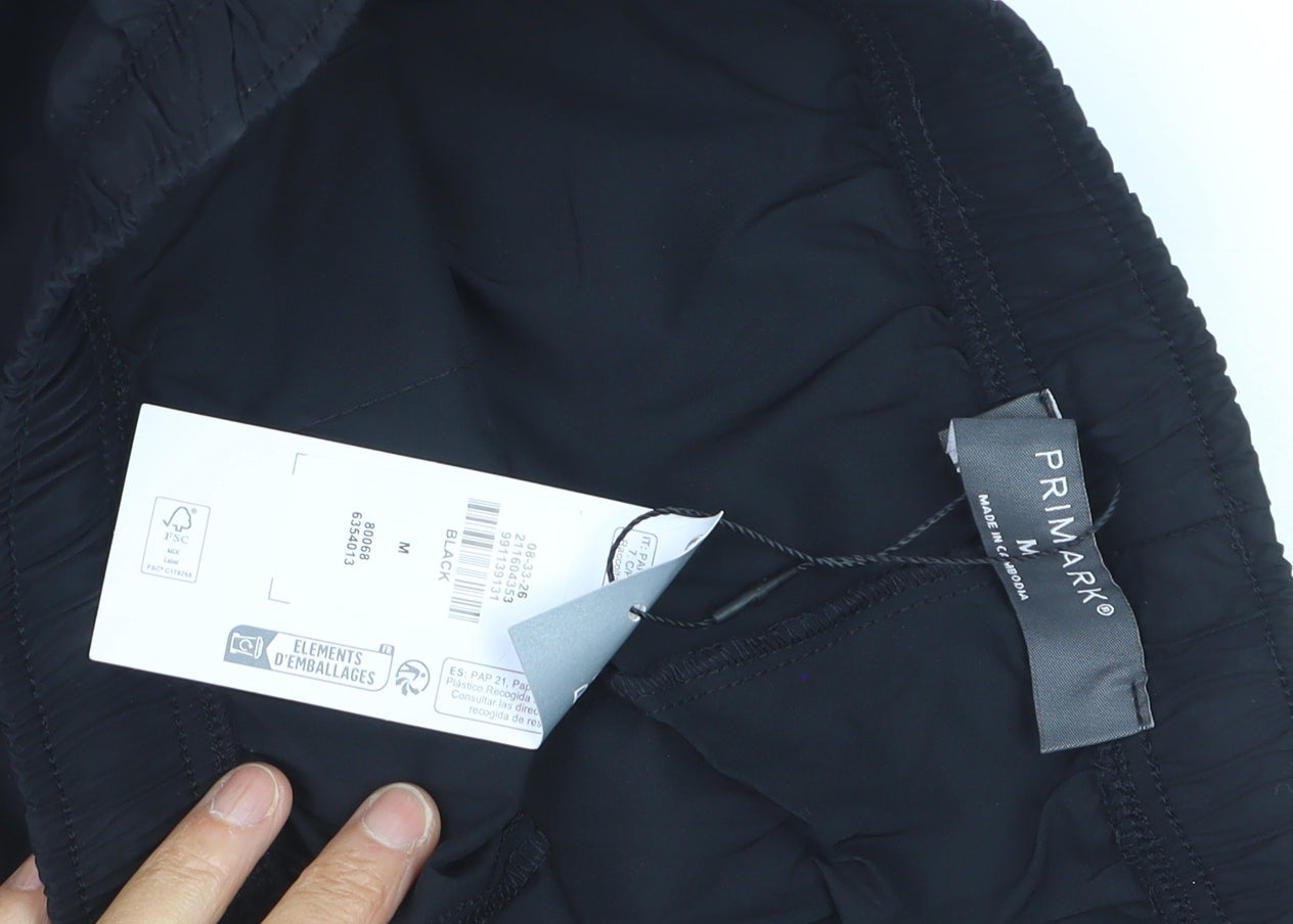 Primark Women Black Jogger Trousers M Lightweight Casual