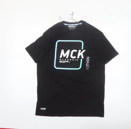 McKenzie Men's Black Graphic Cotton Short Sleeve T-Shirt Size S