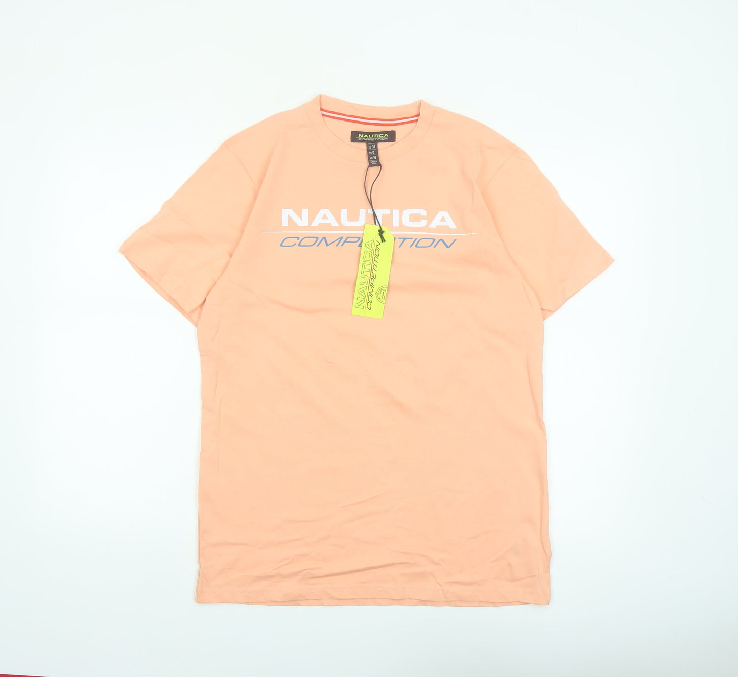 Nautica Women Orange Regular Fit Cotton Short Sleeve T-Shirt UK 10