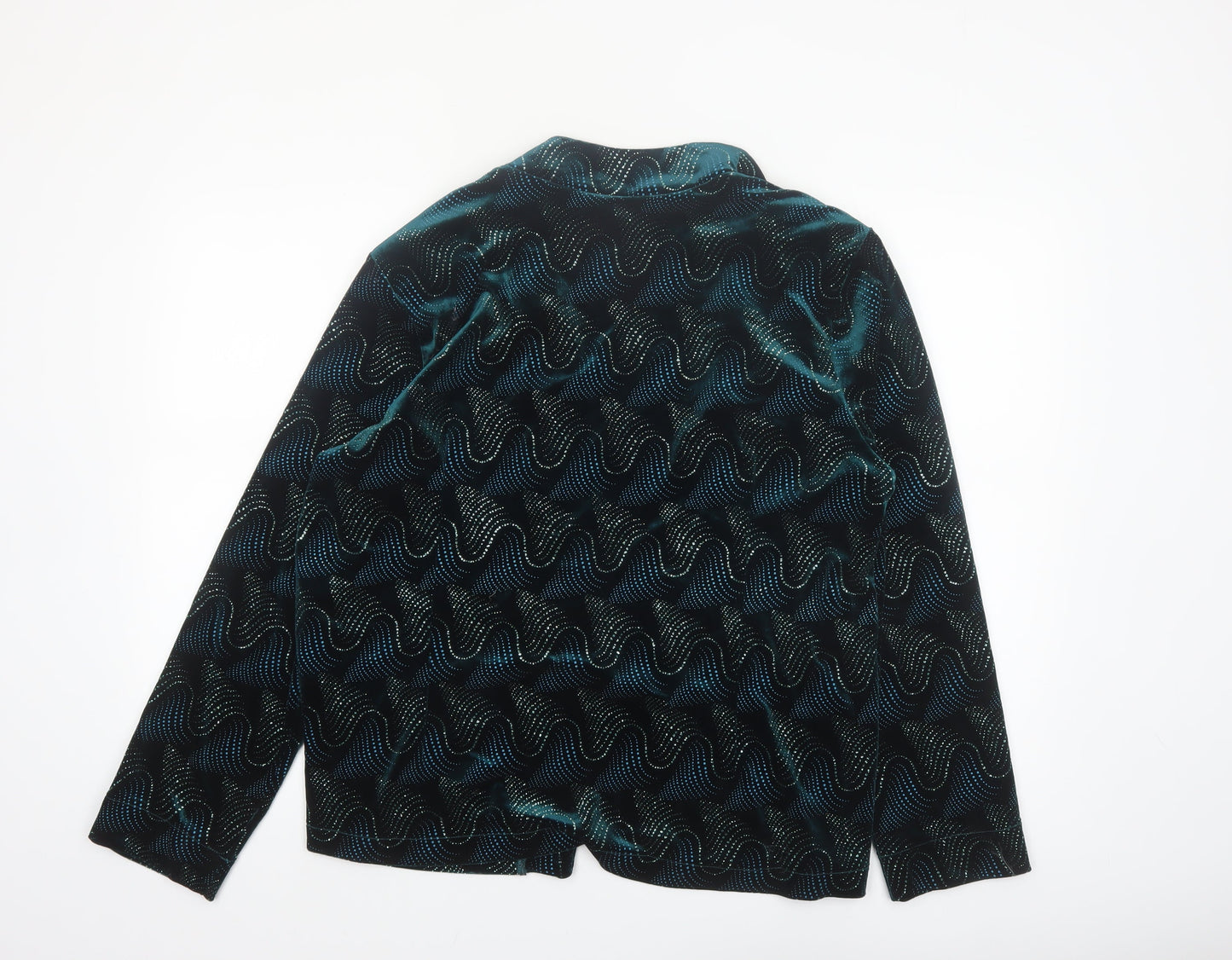 Amore Womens Green Velvet Blazer Size 20 Lined Open Party Jacket