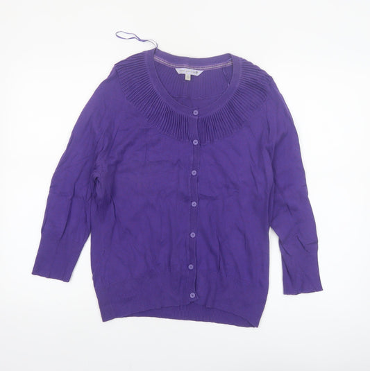 Rule The Water Women’s Purple Cotton Button Cardigan Size 16