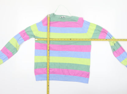 Back view of b.young Women's Multicoloured Striped jumper, size M, Knit