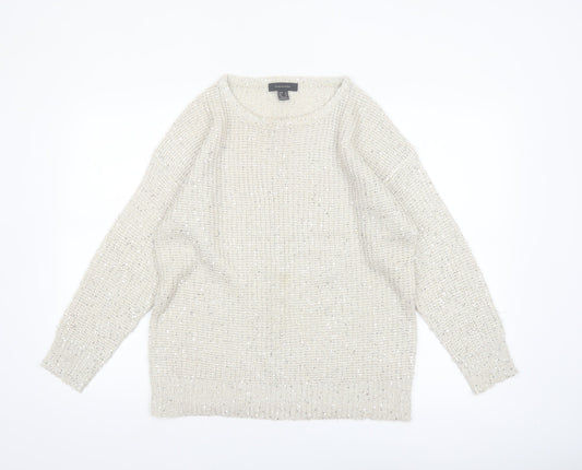 Atmosphere Women’s Ivory Sequin Knit Jumper Size 14