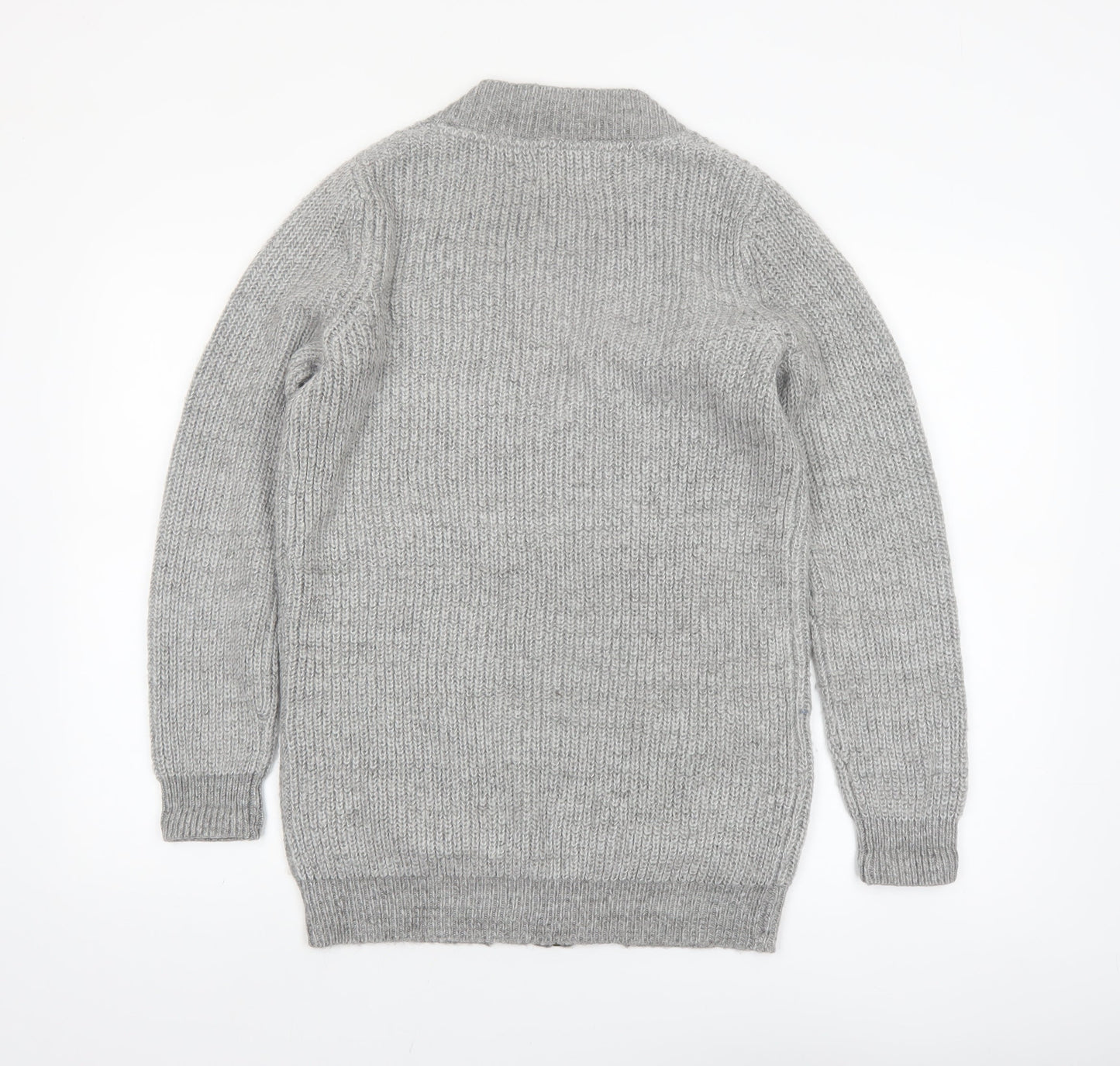 Papaya Women’s Grey Chunky Knit Full Zip Cardigan Size S