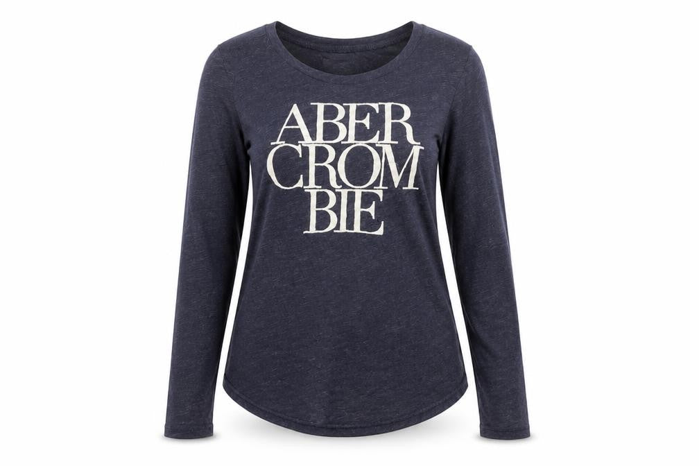 Abercrombie & Fitch Women's Blue Long Sleeve Basic T-Shirt Size S