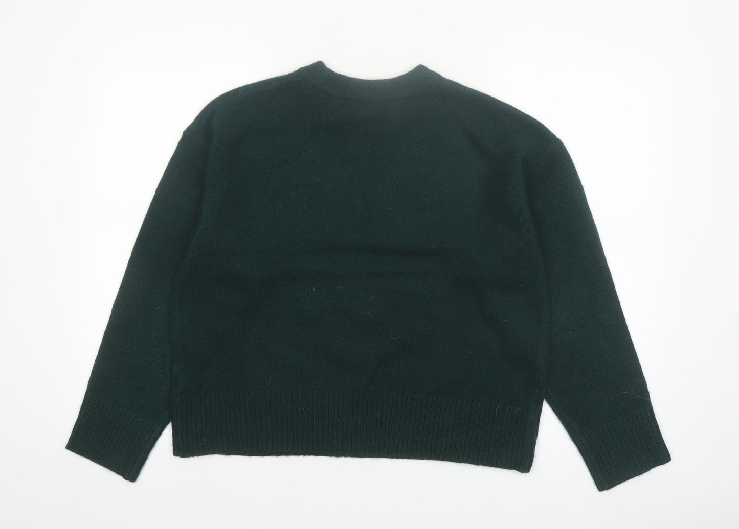 New Look Women's Green Crew Neck Knit Pullover Jumper Size M
