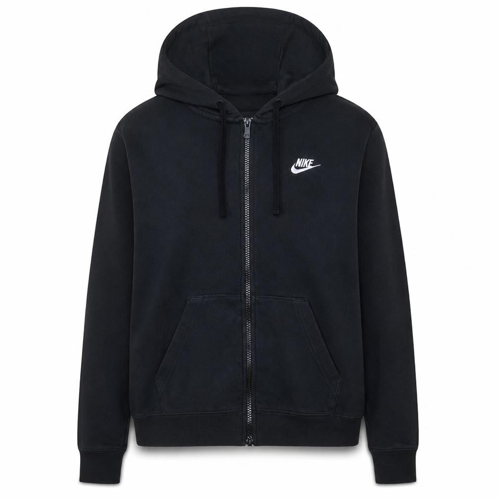 Nike Women's Black Full Zip Hoodie M Cotton Blend Casual Sweatshirt