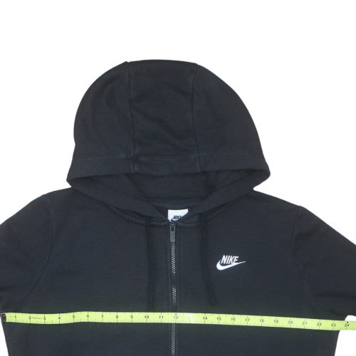 Nike Women's Black Full Zip Hoodie M Cotton Blend Casual Sweatshirt
