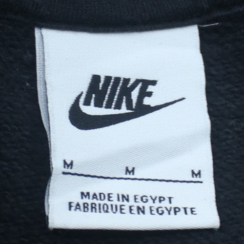 Nike Women's Black Full Zip Hoodie M Cotton Blend Casual Sweatshirt