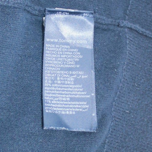 Tommy Hilfiger Men's Blue Cotton Silk V-Neck Jumper Size S