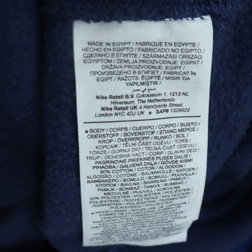 Nike Men's Blue Full Zip Hoodie L Cotton Blend Fleece