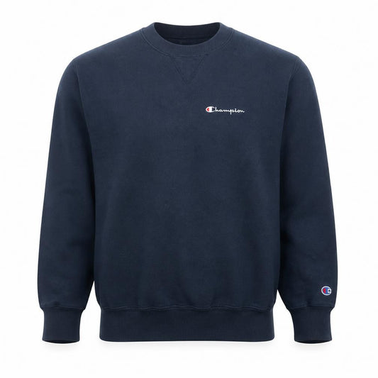 Champion Men's Blue Pullover Sweatshirt Large Crew Neck Fleece Vintage