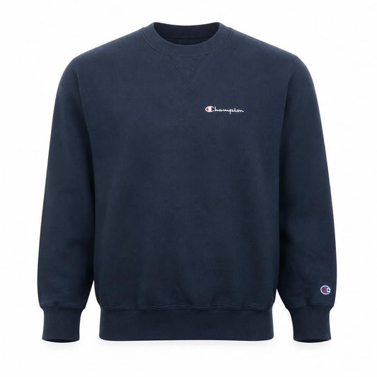 Champion Men's Blue Pullover Sweatshirt Large Crew Neck Fleece Vintage