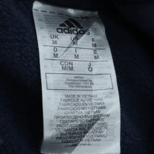 Adidas Mens Blue Pullover Hoodie M Sports Fleece Regular Fit