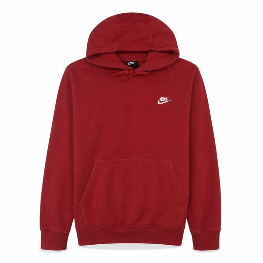 Nike Men's Red Pullover Hoodie M Classic Fleece Sweatshirt