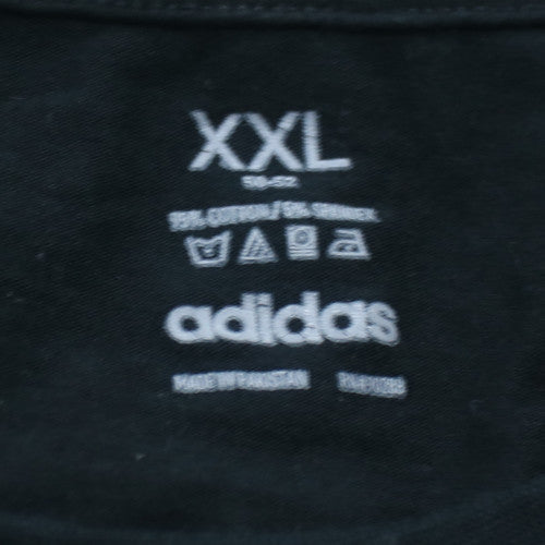 Adidas Men's Black 2XL Crew Neck Cotton Short Sleeve T-Shirt