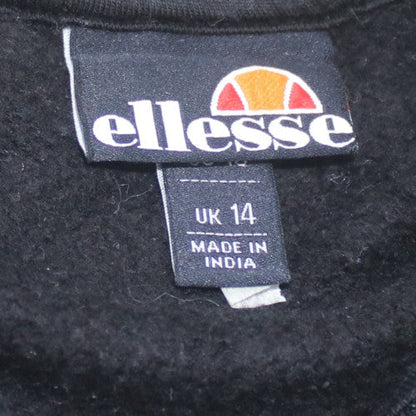 Additional view of Ellesse women’s black 1/4 zip pullover sweatshirt uk 14 logo cotton blend