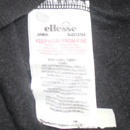Additional view of Ellesse women’s black 1/4 zip pullover sweatshirt uk 14 logo cotton blend